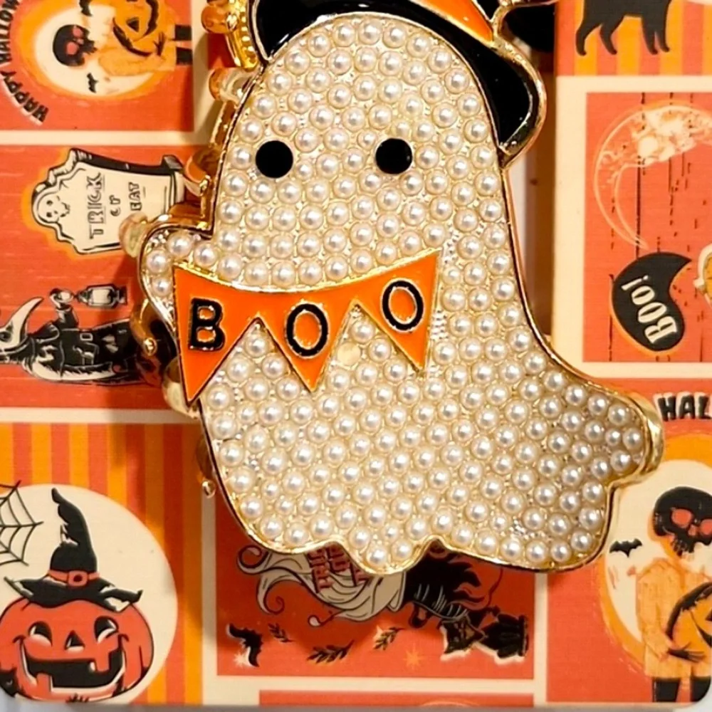 NWT ⚜️🖤⚜️ Piper K Adorable Ghost with BOO Banner Hair claw Clip